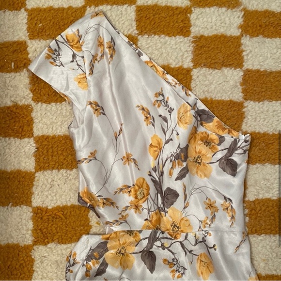 BEC & BEC MATILDE ASYM ONE SHOULDER FLORAL MIDI DRESS SIZE 8 - Picture 6 of 10